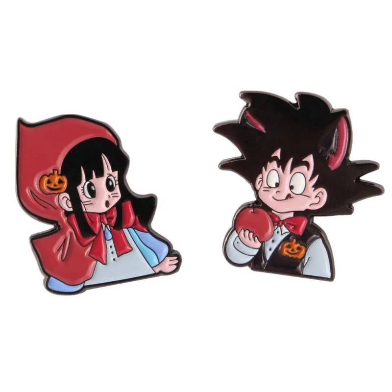 2 шт. значки-броши Гоку и Чи-чи, аниме Dragon Ball, манга, для сумок, рюкзаков, одежды, лацканов, ACG, косплей, игрушка, подарок, декор (art.: 3920db92d189a) - 3920db92d189a