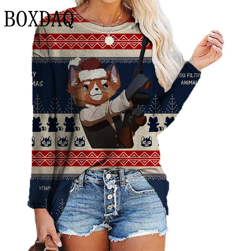 

Женская футболка с рисунком кошки, осень 2022