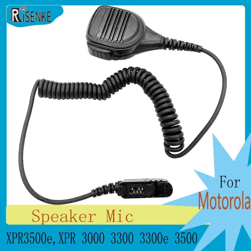 RISENKE Speaker Mic Walkie Talkie Accessories Microphone for Motorola 2 Way Radios XPR3500e,XPR3000,XPR3300,XPR3300e,XPR3500