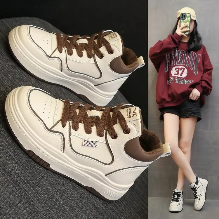 

Женские кроссовки 2023, модная женская обувь с высоким верхом на массивной платформе, удобная повседневная универсальная уличная легкая прог...