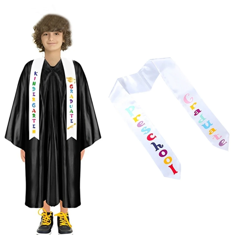 

Unisex Children Embroid Letter Graduation Stole Sash Match the Graduation Gown Drop Shipping