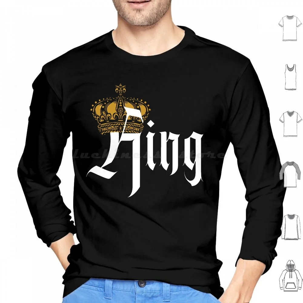 

Valentine Royal Couple Shirt The King Hoodie cotton Long Sleeve Valentine Royal Couple The King