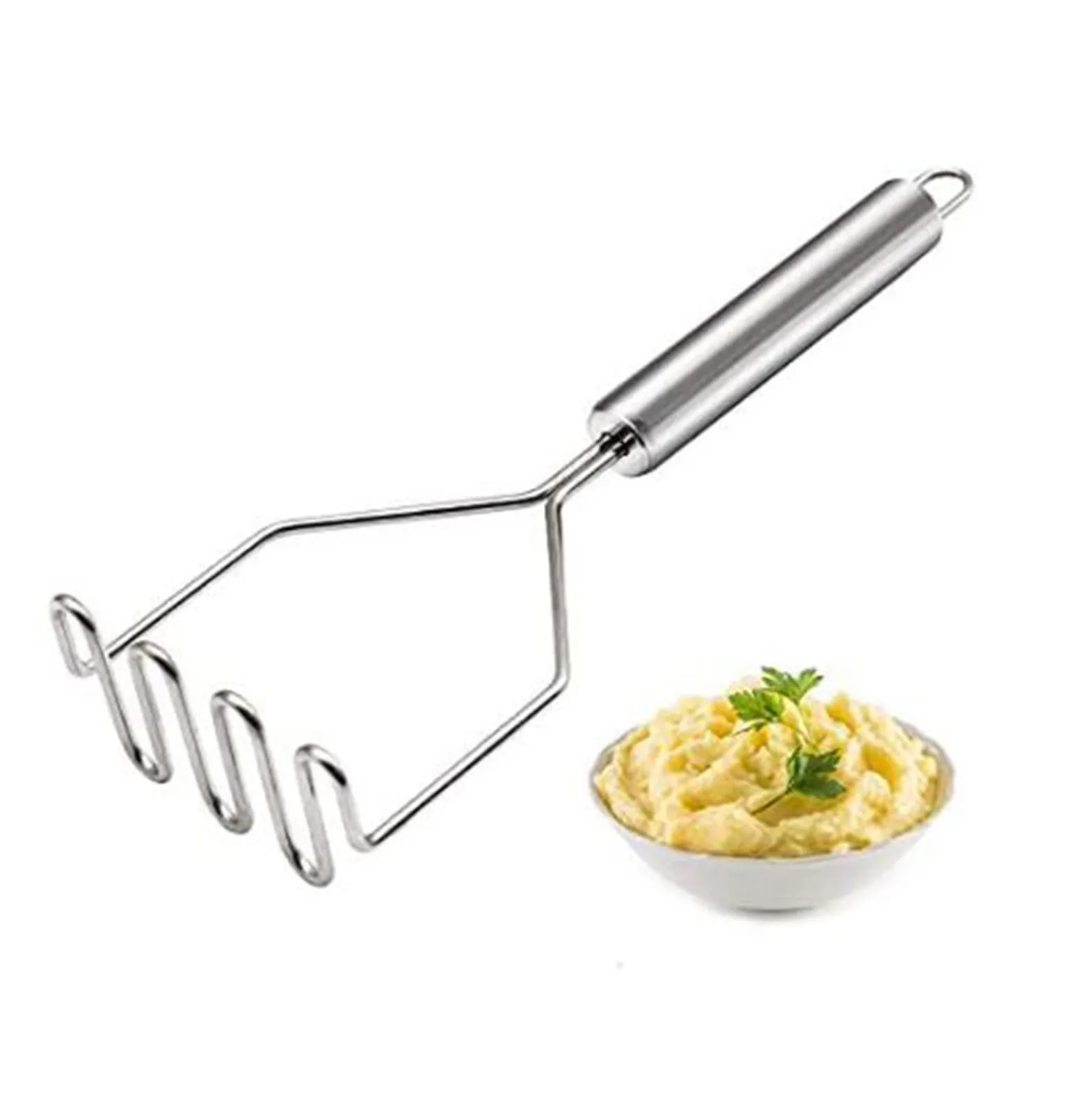

Stainless Steel Potato Mashers With Handle Mashed Pressed Ricer Puree Juice Maker Smooth Crusher Fruit Machine Kitchen Gadgets