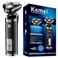 original kemei wet dry waterproof lcd display electric shaver beard electric razor for men facial shaving machine rechargeable