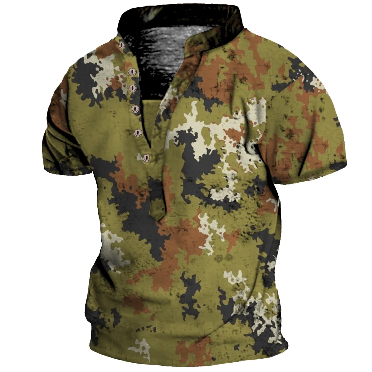 

Men's Camouflage T-shirt Summer Fitness Sports Casual top 3D Printed Outdoor Fashion Casual V-neck Short Sleeve