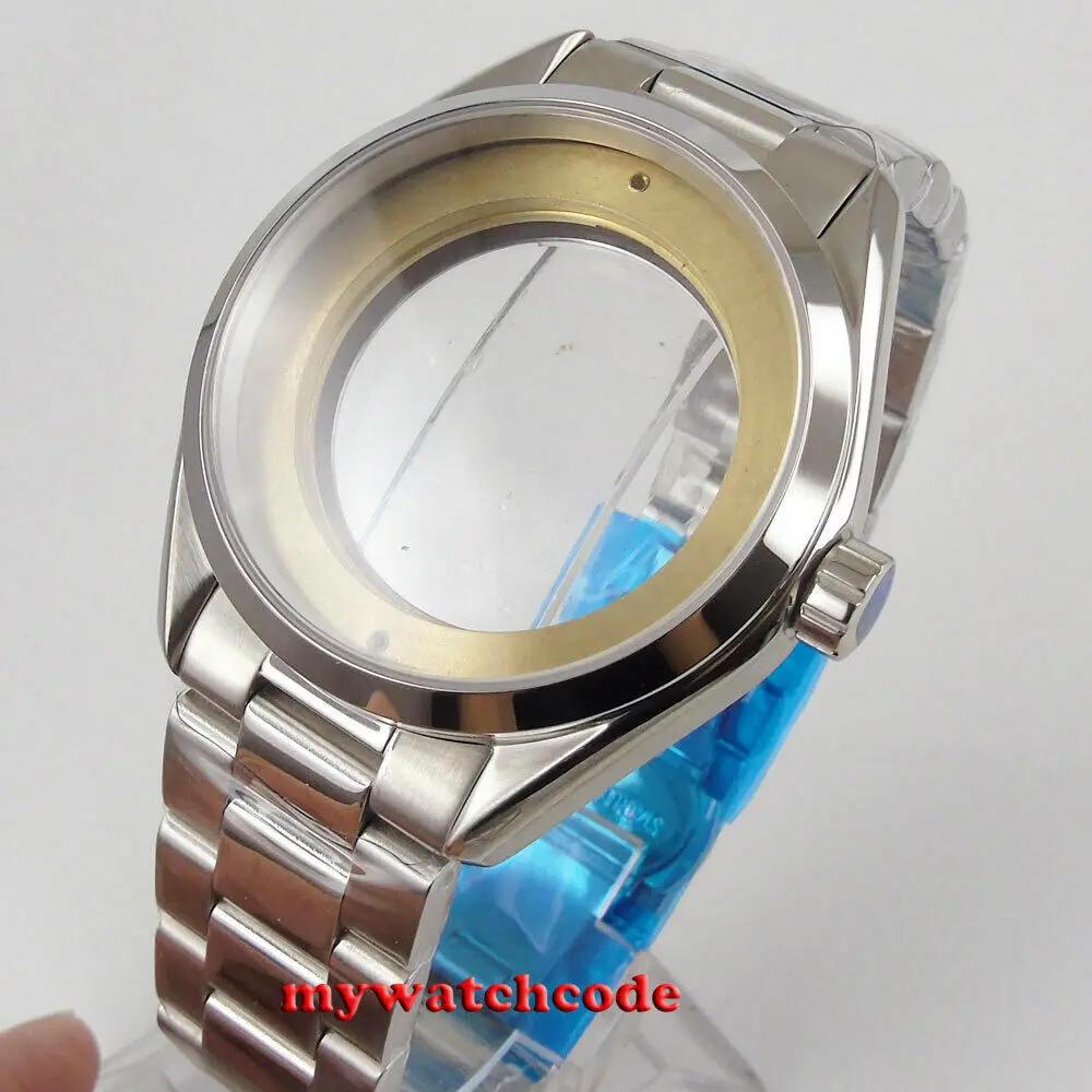 Polished 41mm 316L Steel Sapphire Glass Watch Case Fit ETA 2836 Miyota 8215 821A mignzhu 2813 3804MOVEMENT