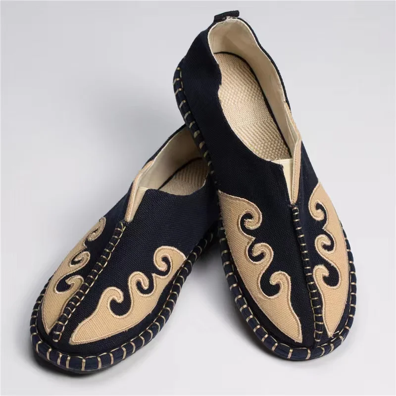 Unisex Fisherman shoes Linen Canvas Loafers Breathable Comfortable Slip-On Espadrilles Embroid Casual Sapatos Zapatillas