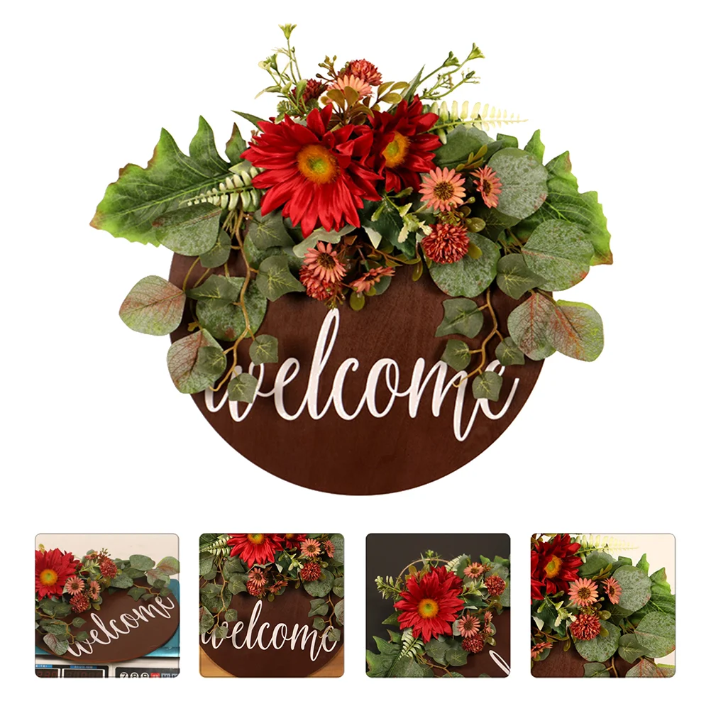 

1Pc Decorative Hanging Wreath Door Hanging Garland Thanksgiving Day Door Sign