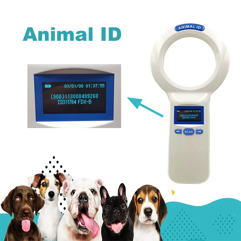 ISO11784/785 FDX-B RFID handheld temperature chip sense reader for animal identification healthy