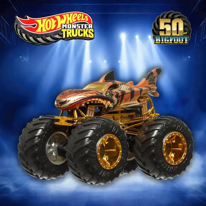 Фото Набор из 11 литых машинок Hot Wheels Monster Trucks Trophy Champions Bigfoot к 50-летию, масштаб 1:64, подарок для коллекционера №5