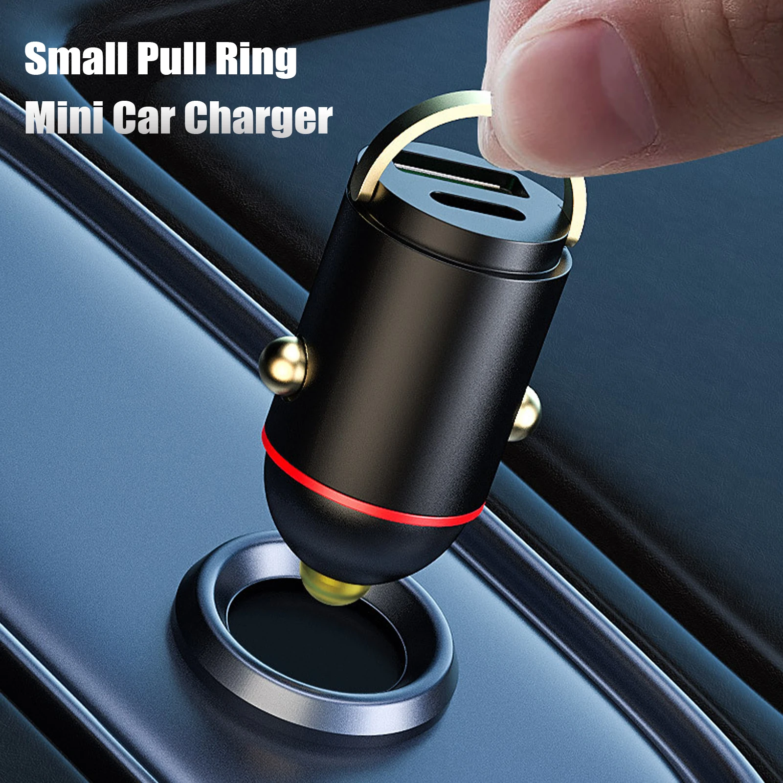 

Автомобильное зарядное устройство с двумя USB-портами и портами Type-C, 30 Вт