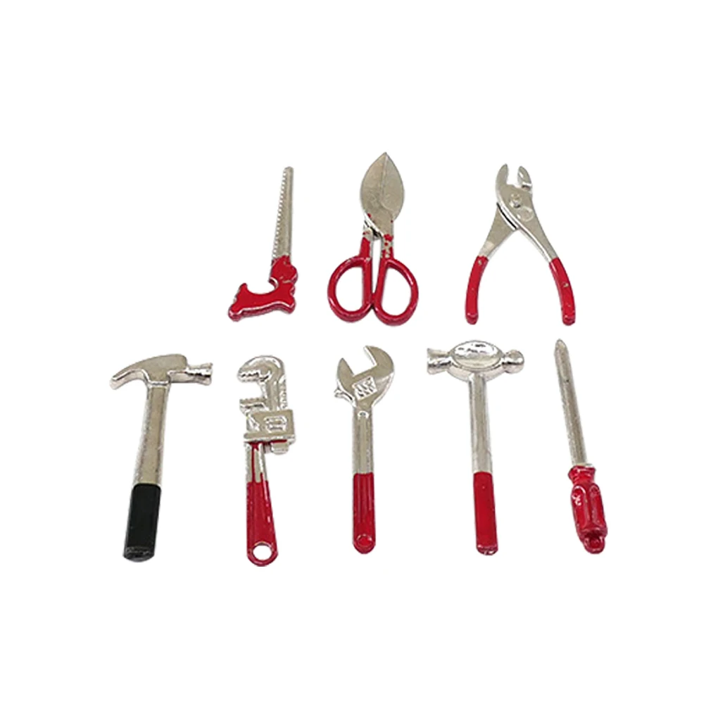 

1 12 кукольный дом сцена подходящая модель замораживание рамка toolbox с инструментами