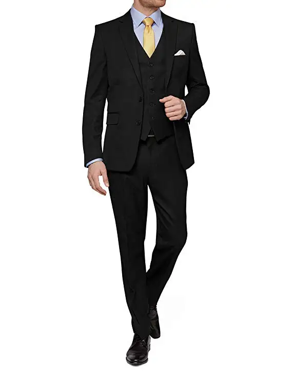 

2022 Black Custom Made Suits for Men Casual Beach Terno Slim Groom Custom 3 Piece Wedding Mens Suit Masculino(Jacket+Pant+Vest)