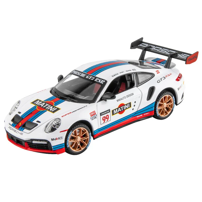 

1:32 Porsche 911 GT3 RSR sports car Simulation Diecast Metal Alloy Model car Sound Light Pull Back Collection Kids Toy Gift A415