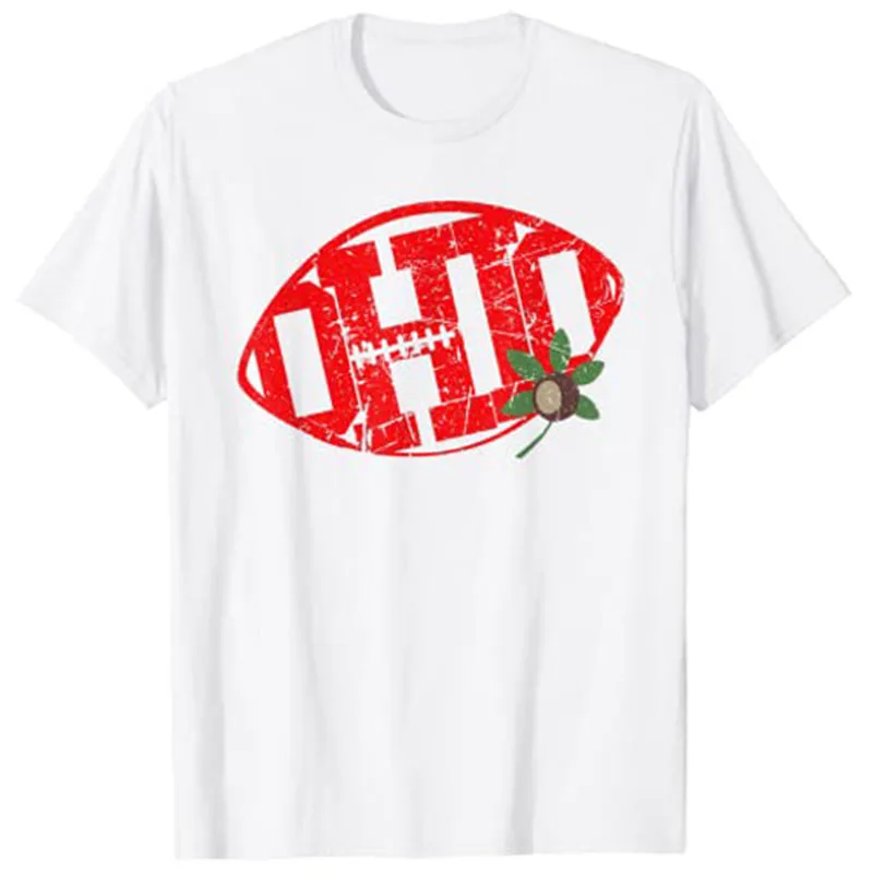 

Vintage Worn State of Ohio Football Shape Grunge T-Shirt