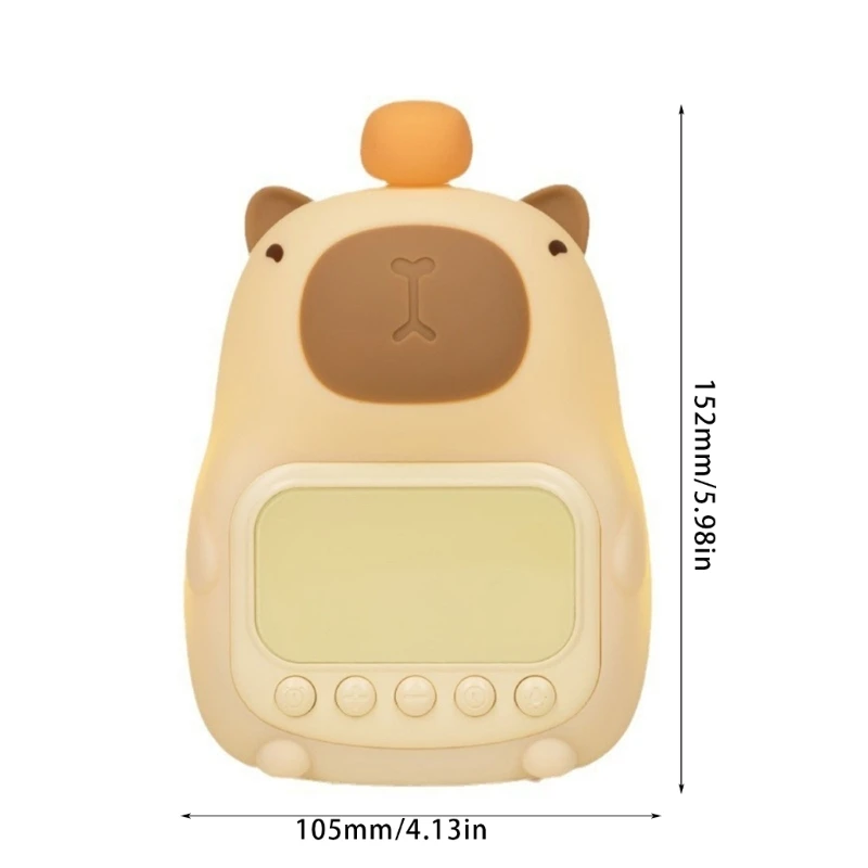 Мультяшная капибара в форме спального стола ночник и будильник USB перезаряжаемые