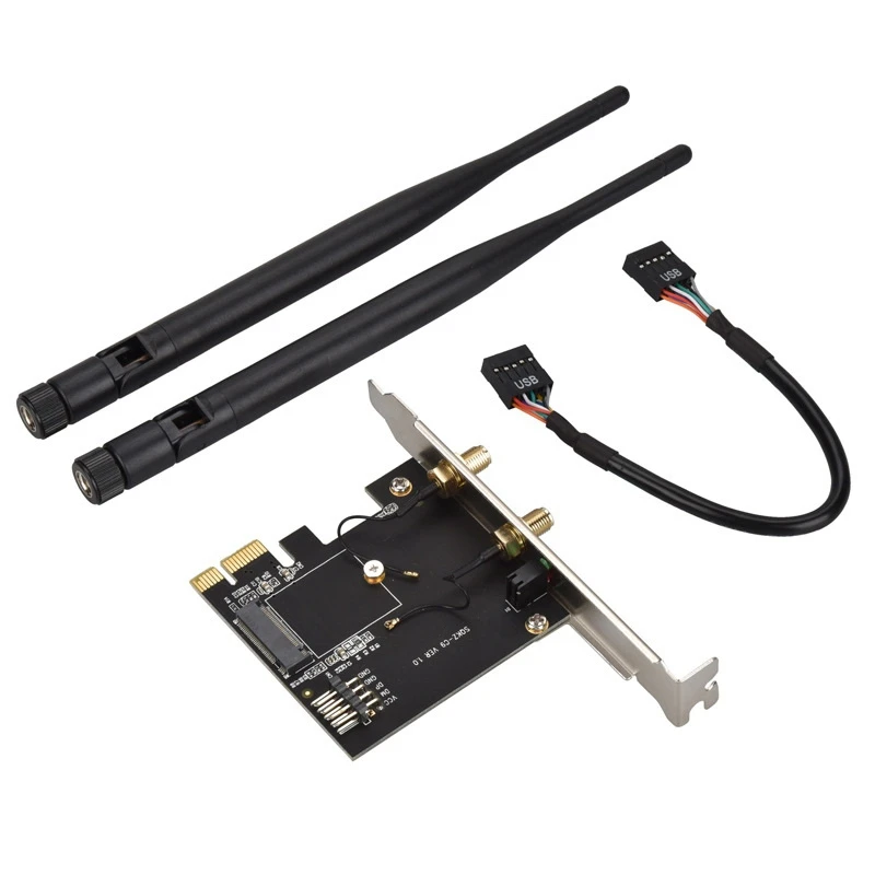 

PCIE To NGFF M.2 WIFI Bluetooth Wireless Module Adapter Card M.2 Wireless Network Card Adapter Converter
