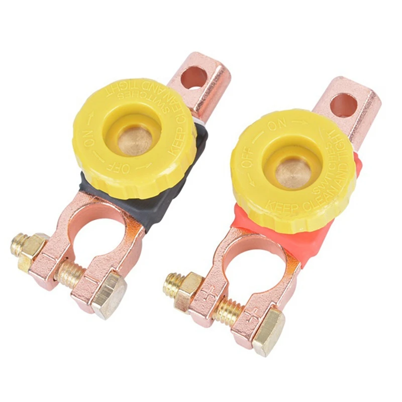 

Universal Battery Master Disconnect Switch Battery Terminal Link Switch Isolator With Yellow Knob 12V Or 24V For Car