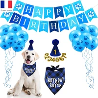 dog birthday party supplies boy and girl banner dog birthday bandana scarf and dog birthday hat with number