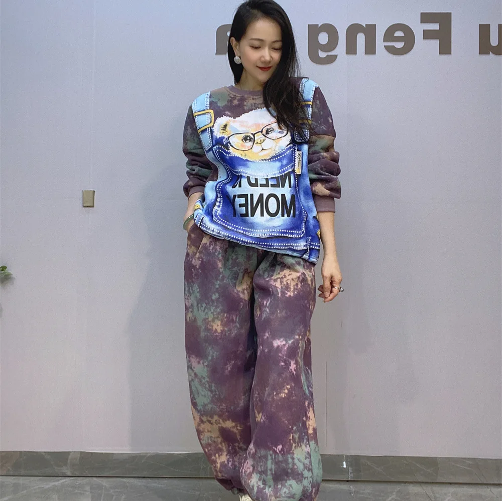 Новинка зимы 2024 флисовые утолщенные толстовки с круглым вырезом комплекты