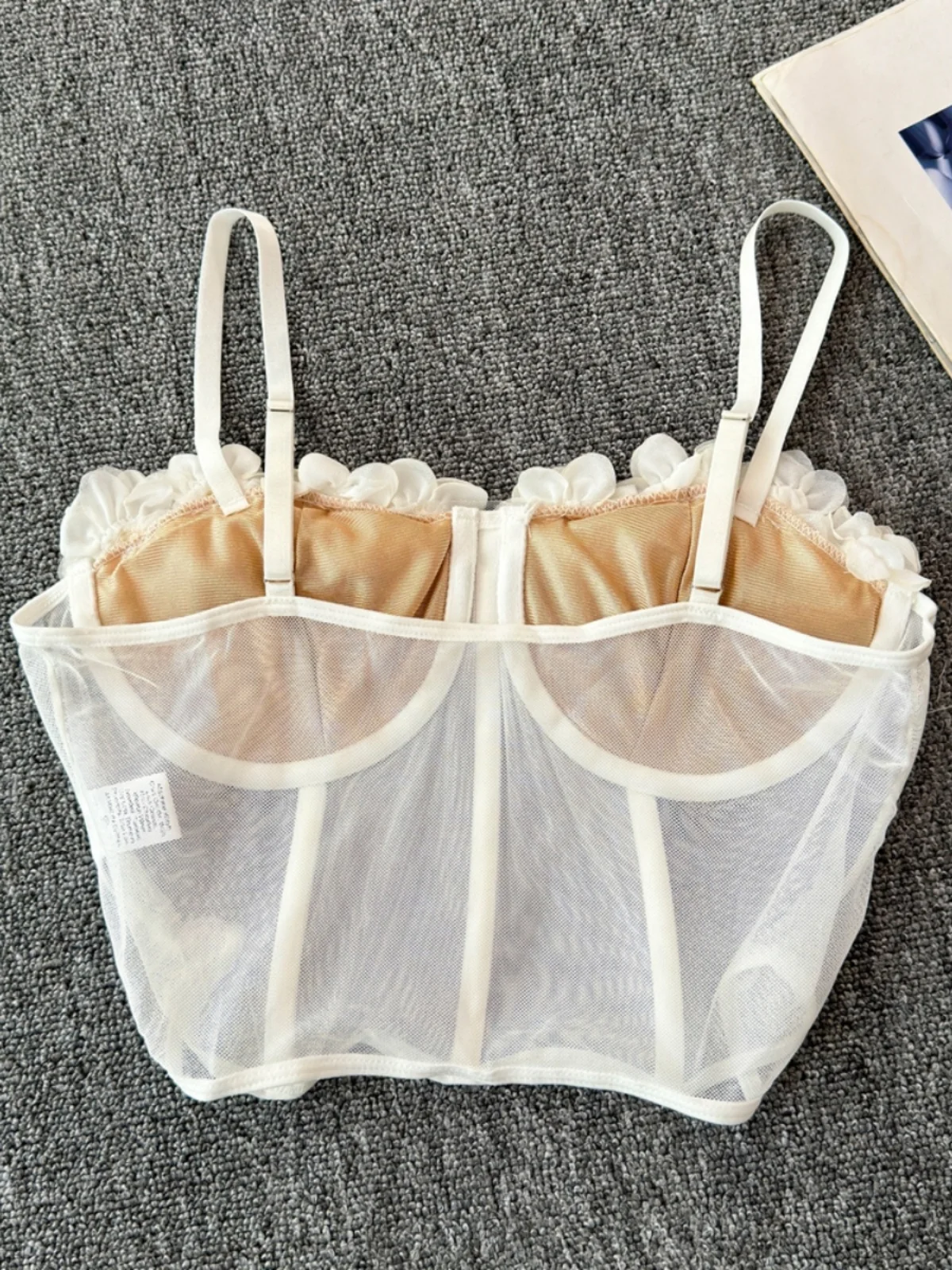 Френч-слинг с трехмерным цветочным рисунком сетчатая прозрачная слинг запахом