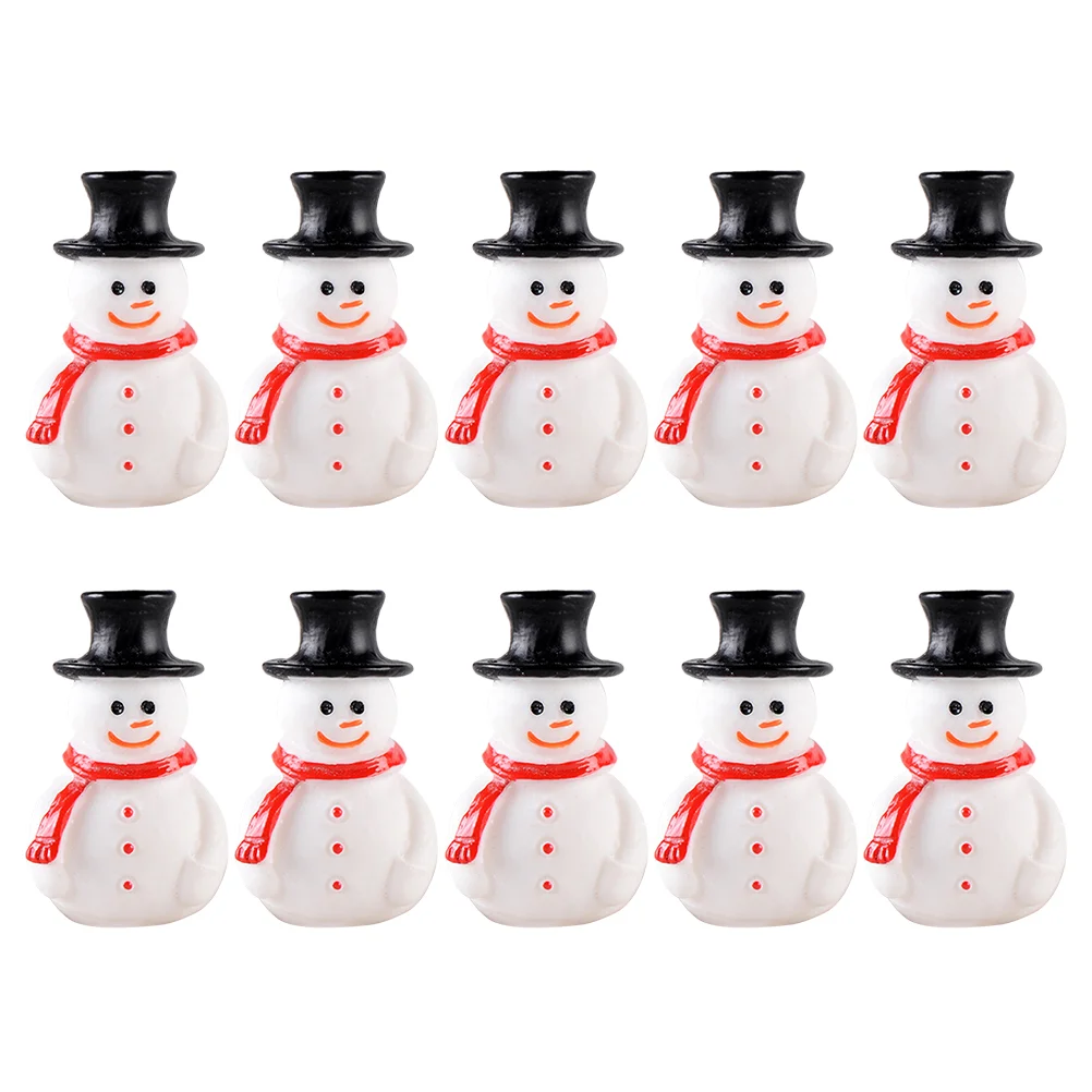 

10 Pcs Christmas Decor Micro Landscape Snowman Mini Resin Figurine Photo Props Ornaments Crafts Elder Decoration