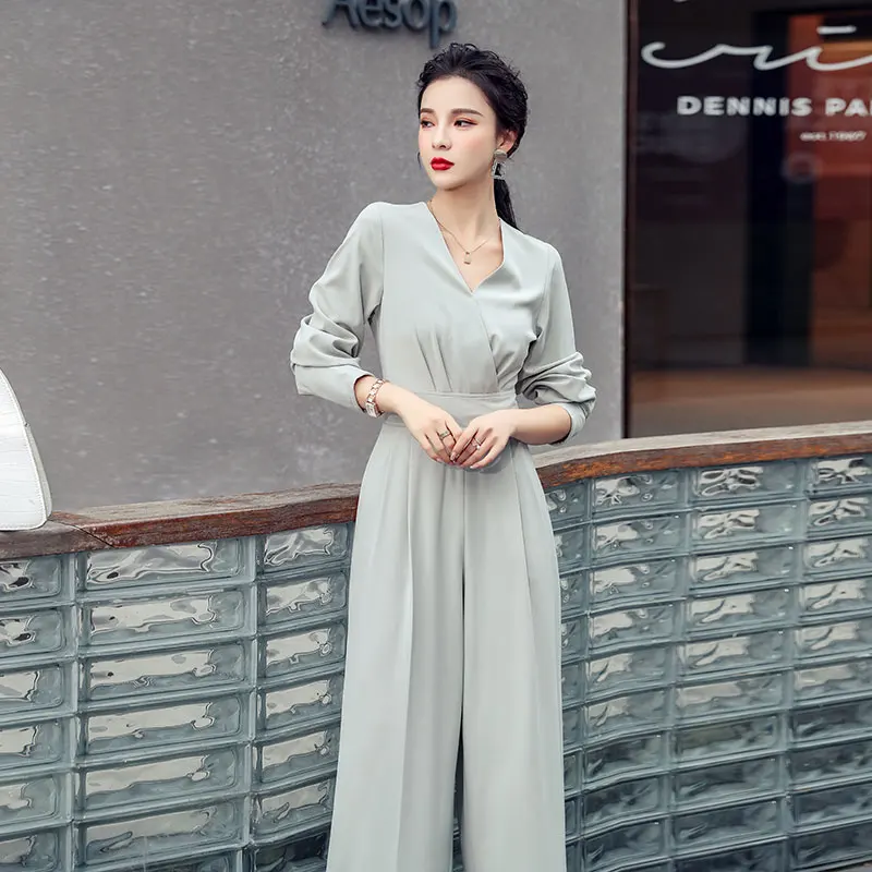 Spring Women Casual Loose Jumpsuit Office Ladies High-Waisted Wide-Leg Rompers Female Outfit Overalls Korean Fashion Clothing