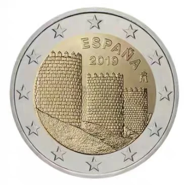 

Spain 2019 World Cultural Heritage Avila Town 2 Euro Bimetal Commemorative Coin UNC Original