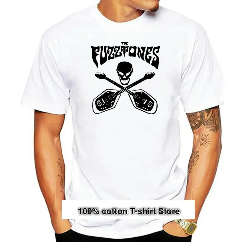 

Camiseta blanca y negra con logotipo de Fuzztones para hombre, camisa de S-3XL, 100% algodón, descuento, 2022