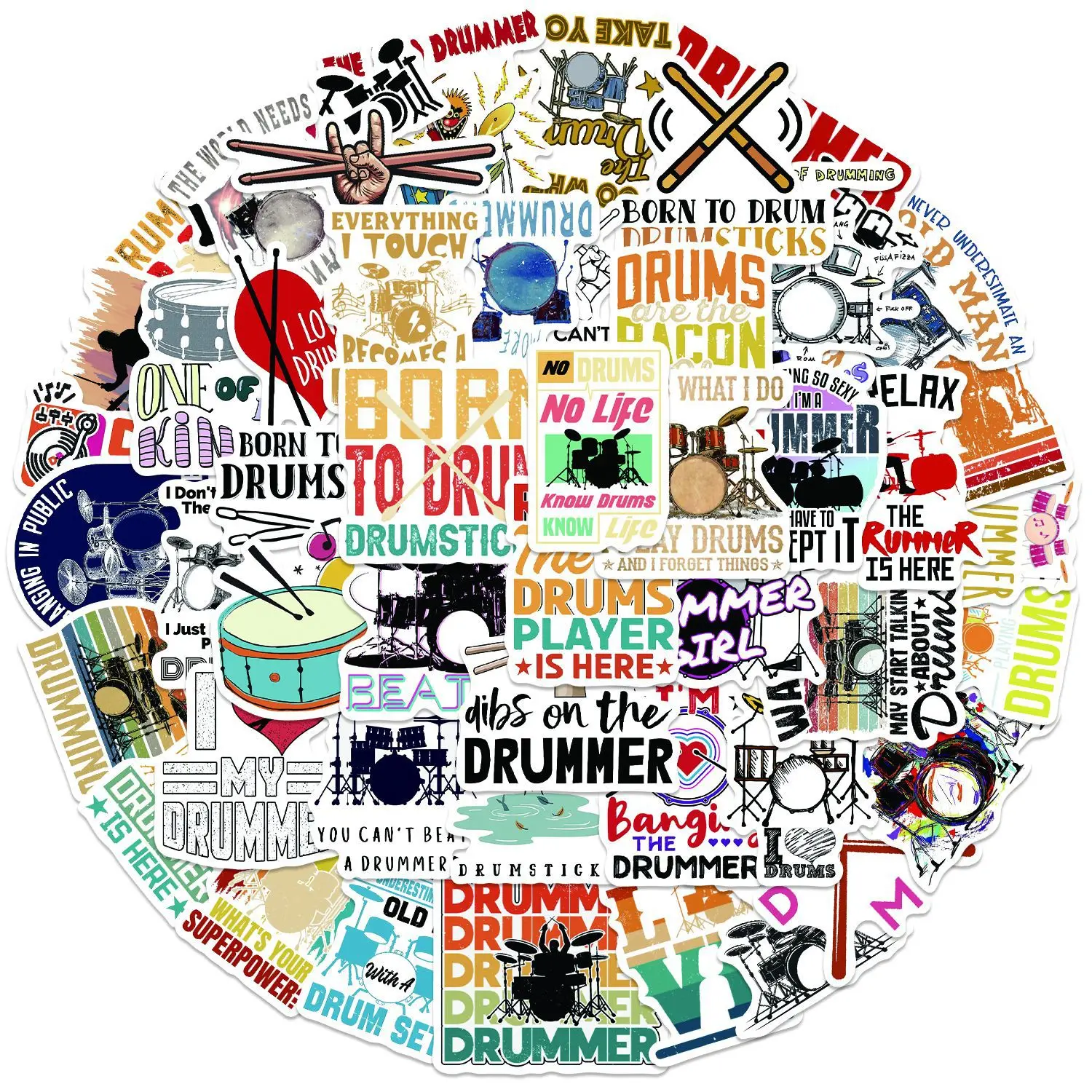 

10/30/50 шт. виниловые Стикеры с изображением барабанщиков и граффити