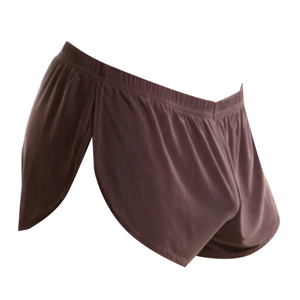 Underwear Solid Shorts Loose Underwear comfortable U convex pouch silk Body underpant