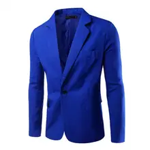 Dropshipping!!2022 New Fashion Men Blazer Single Button Turn-down Collar Formal Plus Size Suit Coat for Work (2)