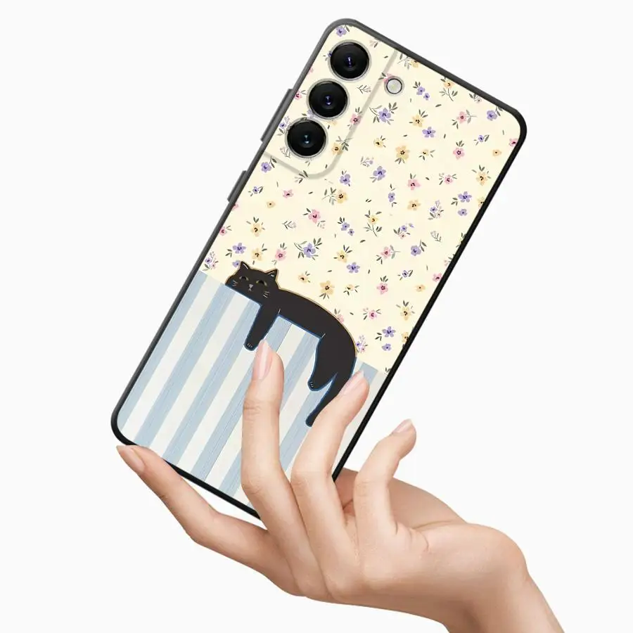 Фото Художественный чехол с черным котом для Samsung Galaxy A57 A32 A55 A26 A37 A22 A25 A24 A53 A73 A51 A23 A52 A36 A71 A72 A35 №5