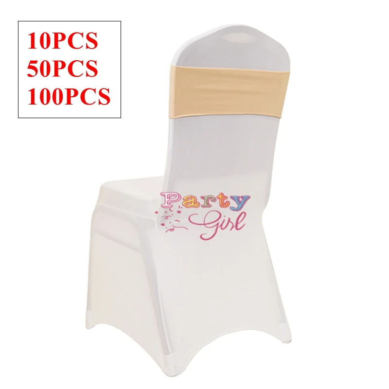 Band Spandex Chair Sash Bow Fit Chair Cover Wedding Event Pa