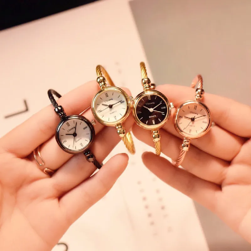 

xiaomi Small Bangle Bracelet Luxury Watches Stainless Steel Retro Ladies Quartz Wristwatch Small Dial Fashion Casual Women