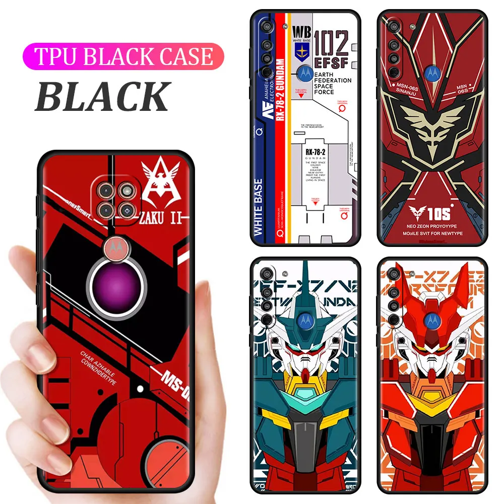 

Mecha Warrior Gundam Giant Case For Moto G30 One Fusion G9 Play G8 Power G60 G50 G22 G31 One Hyper Black Phone Cover Shell