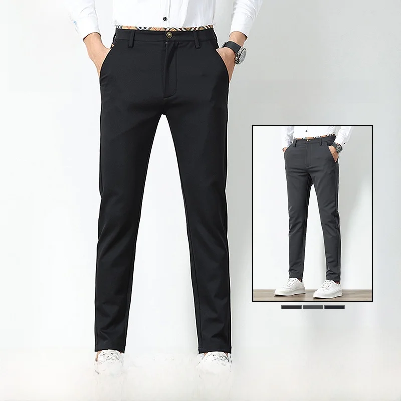 LX Zhenvis мужские легкие деловые простые повседневные брюки осень и зима молодежные