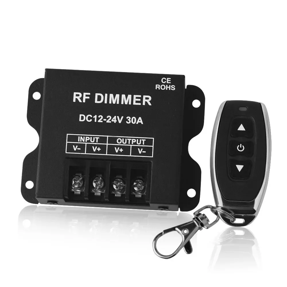 Фото DC12-24v LED 30A одноцветный диммер беспроводной пульт дистанционного управления затемняющий переключатель или ручная кнопка управления контроллер светодиодной ленты №5