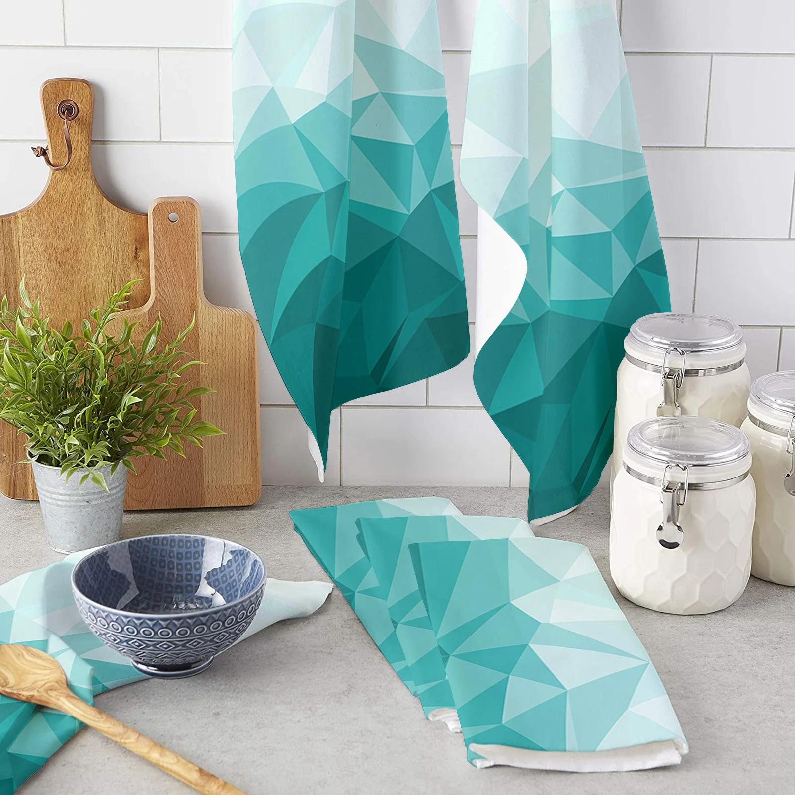 

Triangle Gradient Kitchen Towel Cleaning Cloth Microfiber Soft Household Super Absorbent Dish Washing Cloth