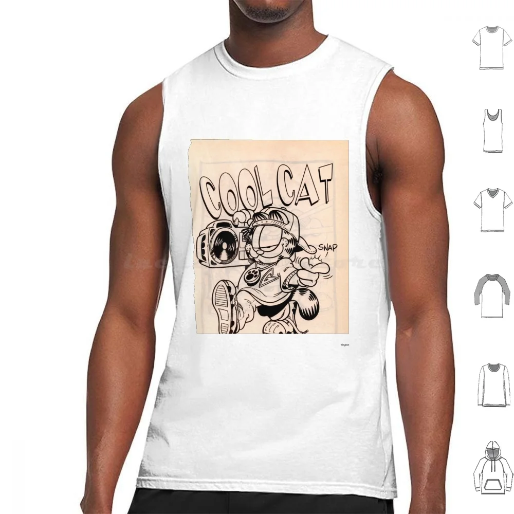 

Cool Cat Tank Tops Print Cotton Vintage Tumblr Funny Coloring Book