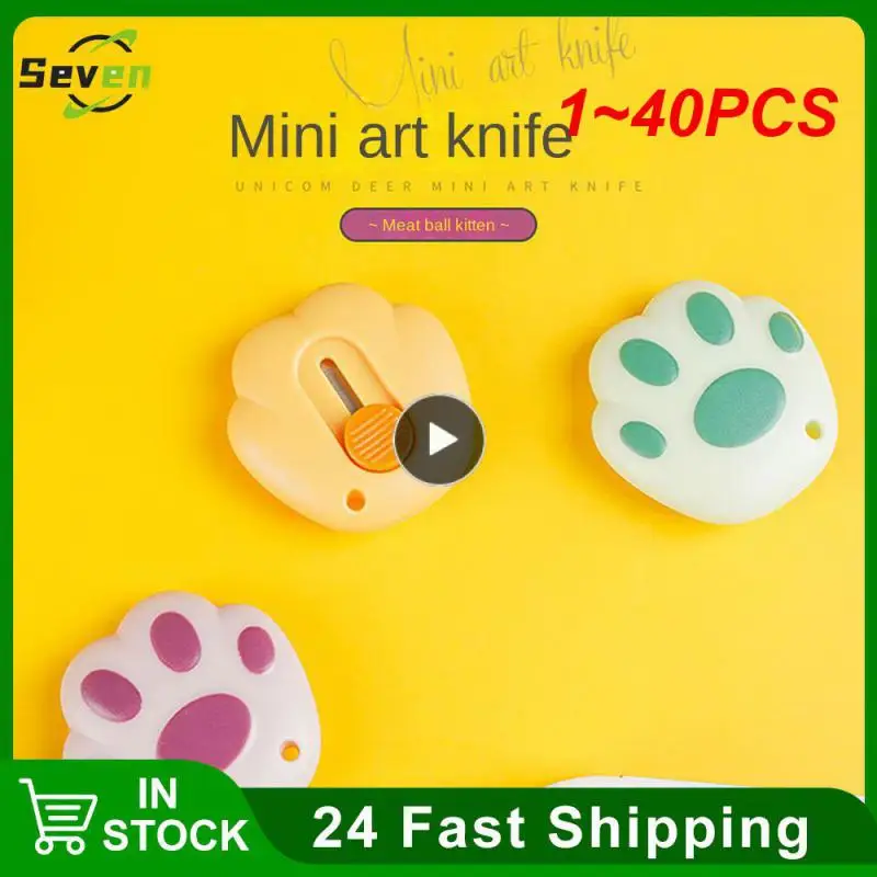 

1~40PCS Cute Rabbit Cloud Color Mini Portable Utility Knife Paper Cutter Cutting Paper Razor Blade Office Stationery Cutting