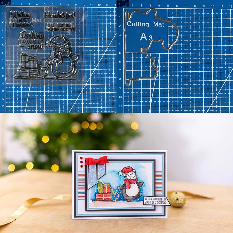 

Металлические Вырубные штампы и штамп счастливая богиня снеговик и дерево Сделай Сам Скрапбукинг Фотоальбом декоративное тиснение бумажн...