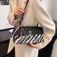 zebra pattern flap shoulder bag 2022 new designer underarm bag luxury scarvers handbag female high quality pu leather armpit bag