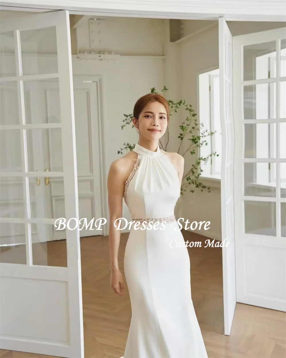 BOMP Элегантные свадебные платья из атласа