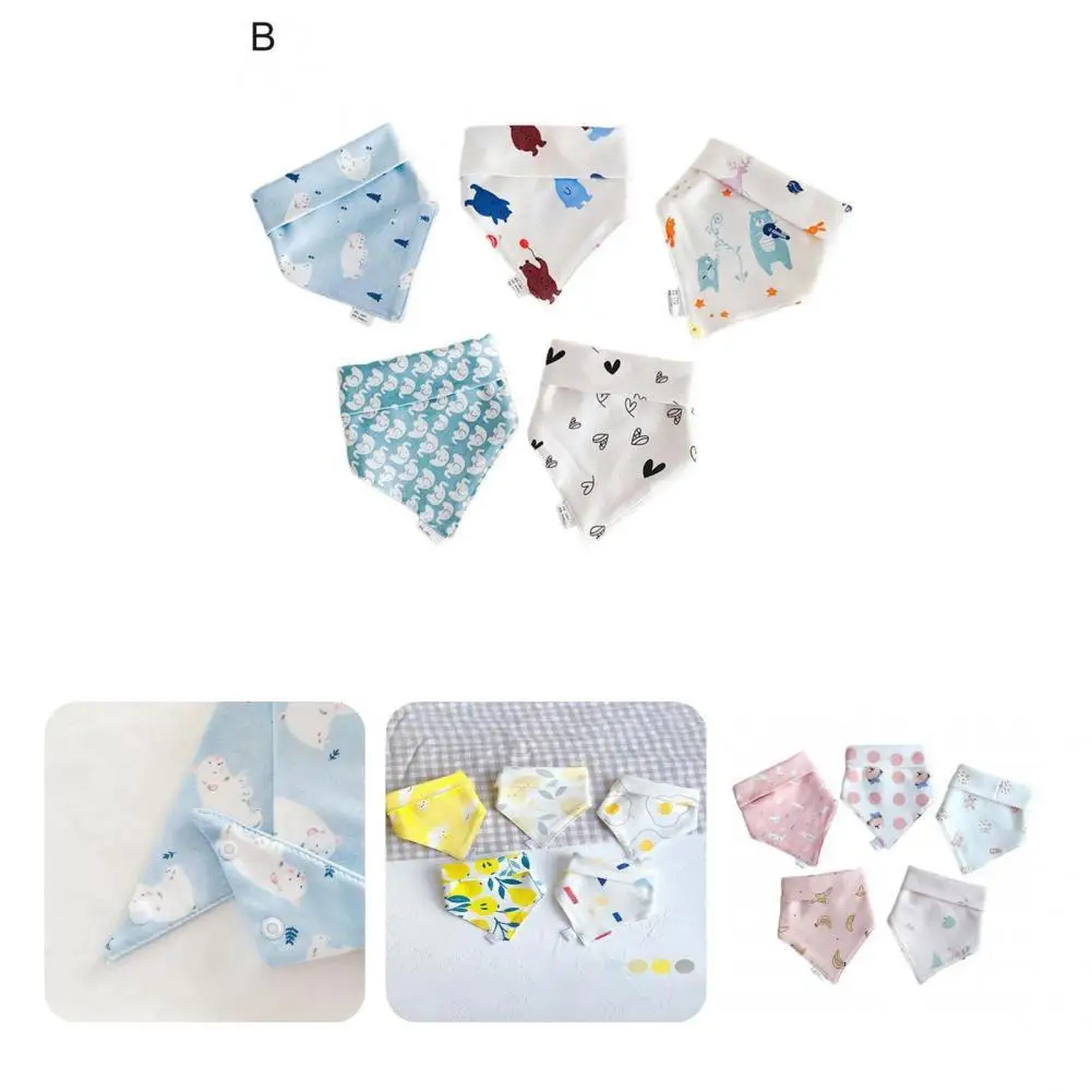 

5Pcs Infant Bibs Lovely Lightweight Soft Touch Baby Feeding Bibs Saliva Towel for Eating Baby Bibs Baby Burp Cloths