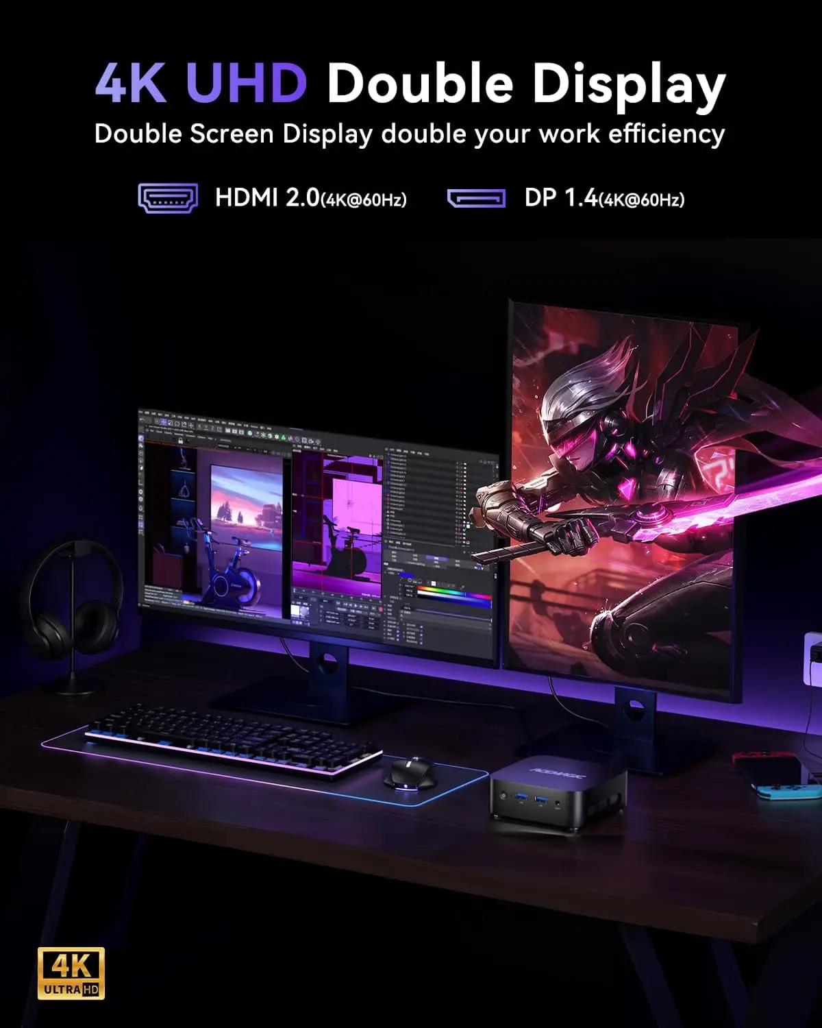 Фото KAMRUI Мини-ПК Windows11 pro Intel N95 До 3,4 ГГц 16 ГБ DDR4 512 ГБ PCIe M.2 SSD До 3,4 ГГц UHD 4K HDMI DP Dual WiFI5 Micro Pc №5