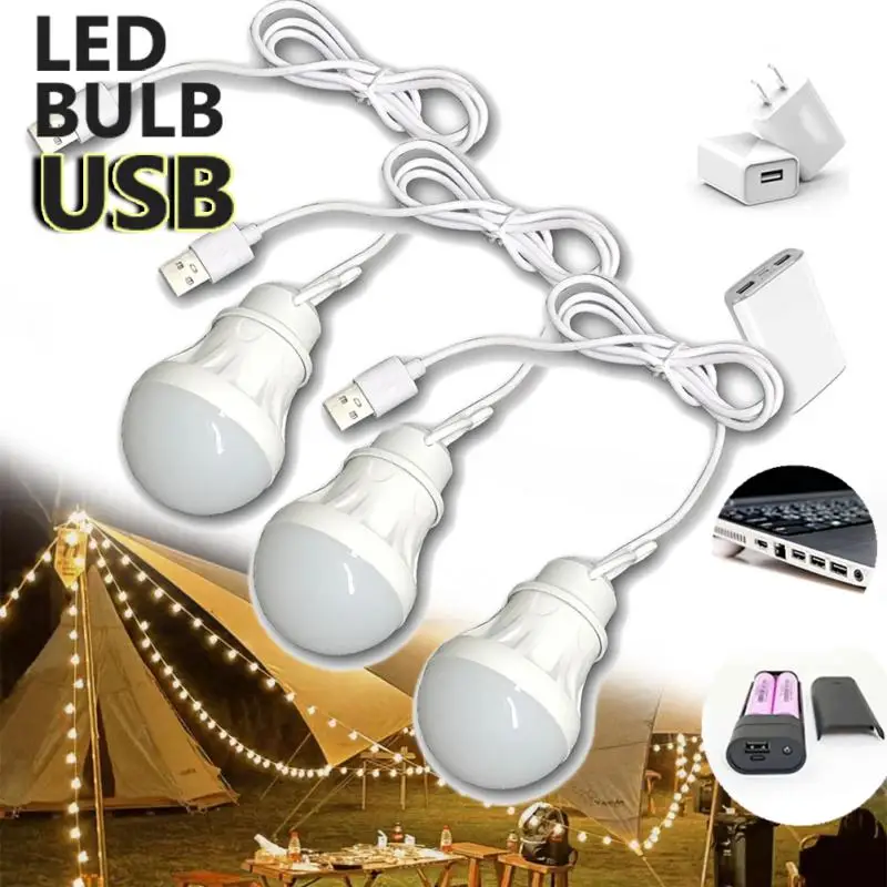 

3 шт., светодиодные USB-фонари, портативная лампа для кемпинга