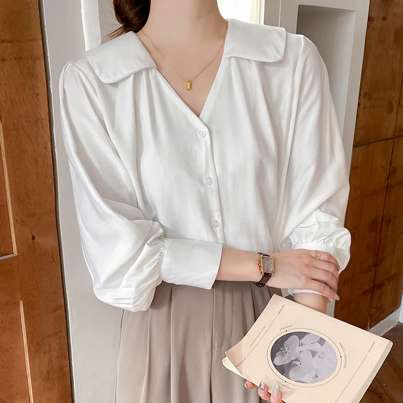 

Spring New Fashion Long Lantern Sleeve Blouses Chic Women Ladies Printing Shirts Female Causal Blouses Autumn Office ST222