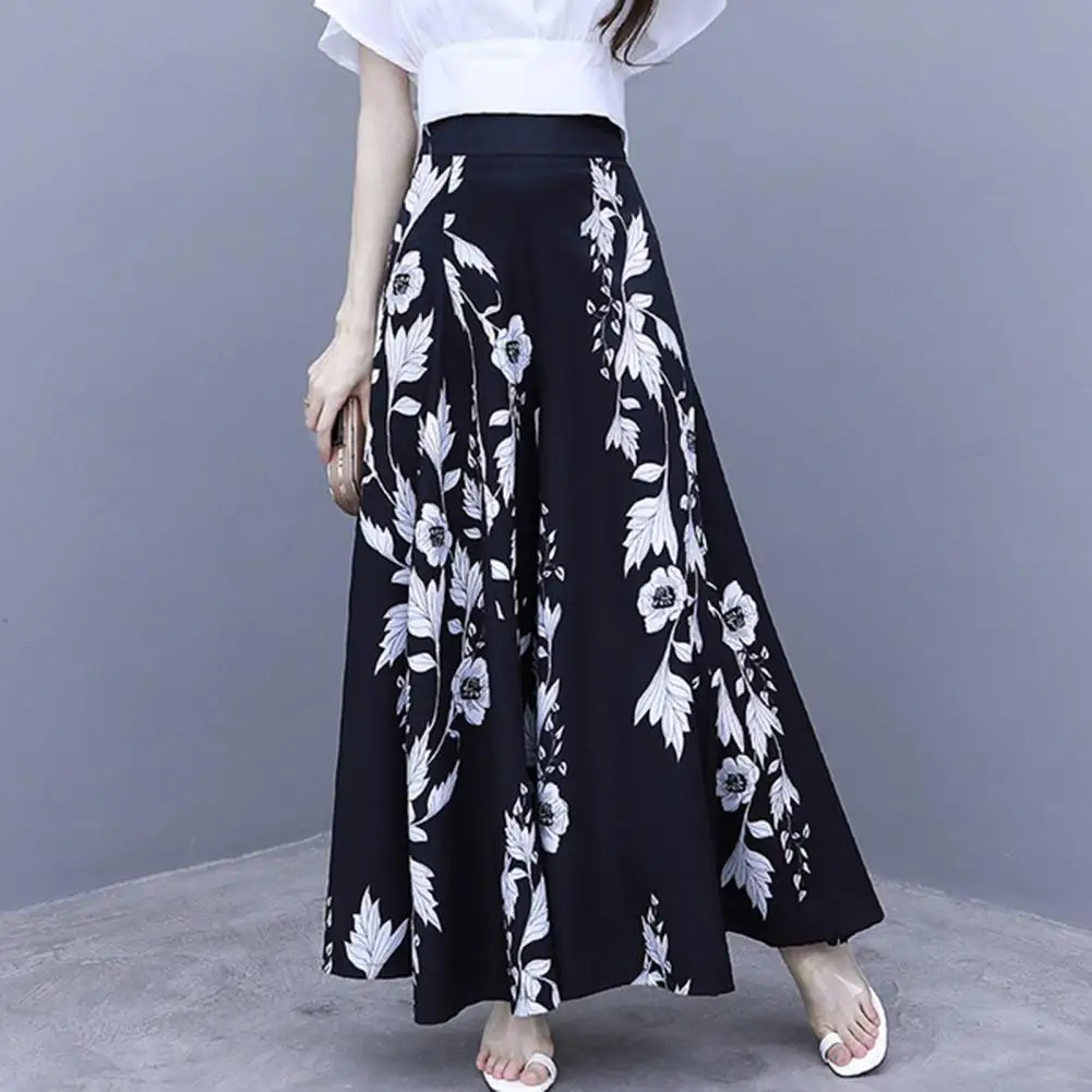 

Loose Type Straight Floral Pattern High Waist Women Pants Dating Garment