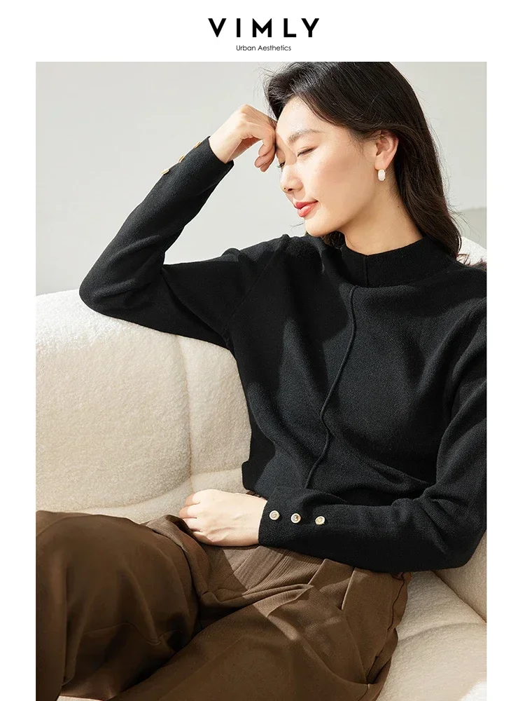 Пуловер женский трикотажный с длинным рукавом на осень и зиму